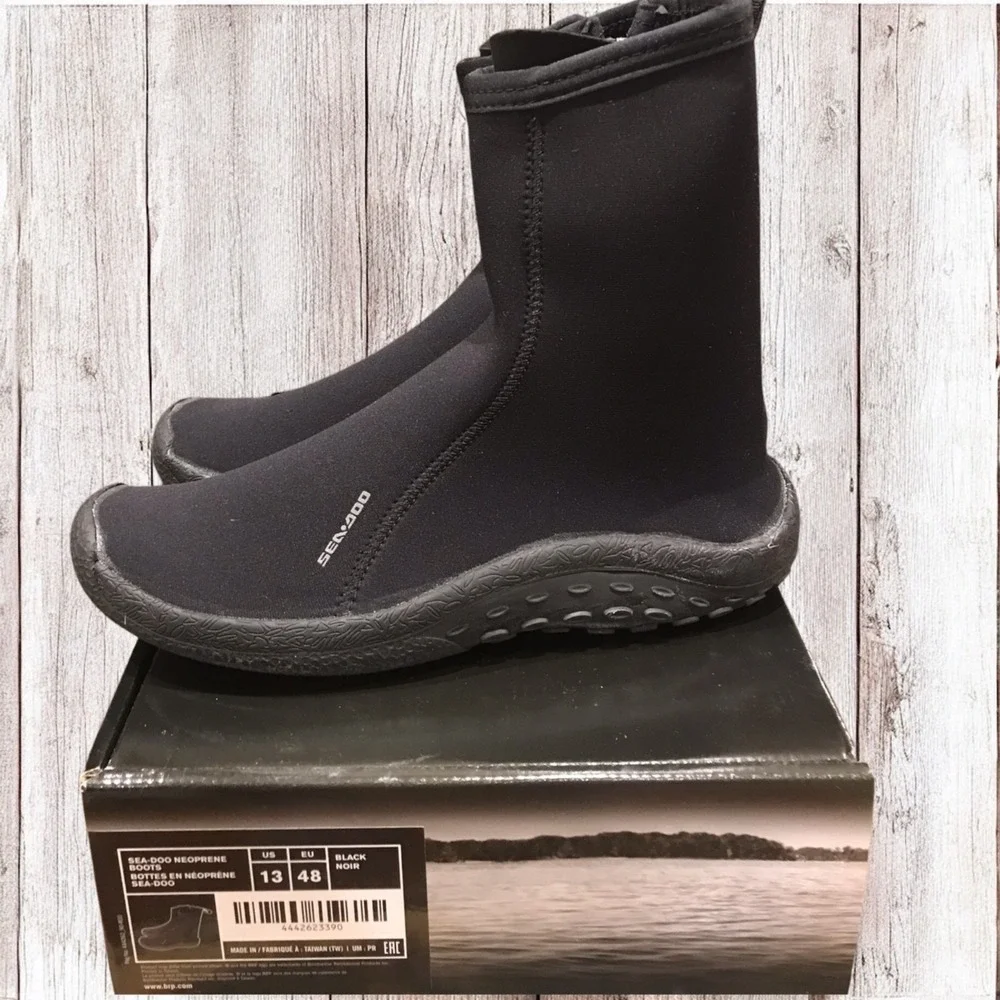 Sea-doo Boots Mens 13 Black water FishPro jetski riding‎ neoprene ankle seadoo